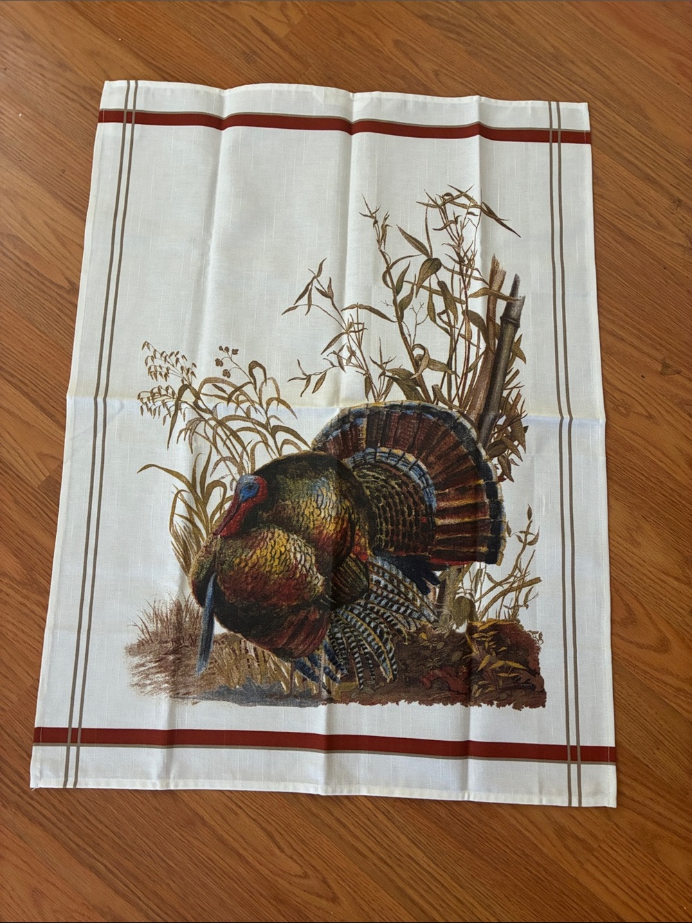 Williams Sonoma tea cloth Plymouth male wild Turkey NWOT
